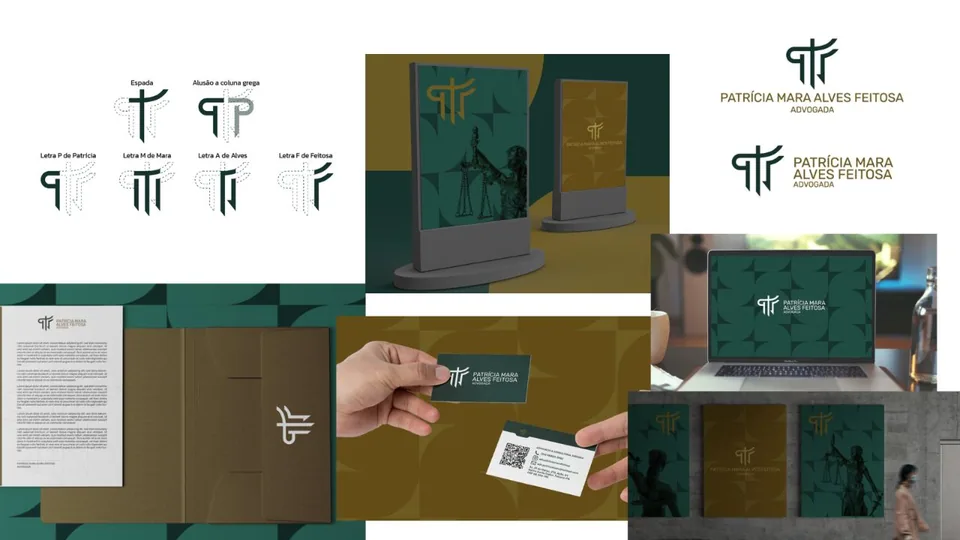 Visual identity and applications for Patrícia Mara Alves Feitosa Advocacia