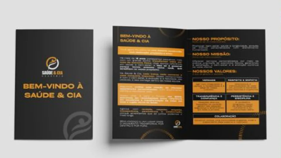Selection of institutional and promotional materials, including assets for Saúde & Cia